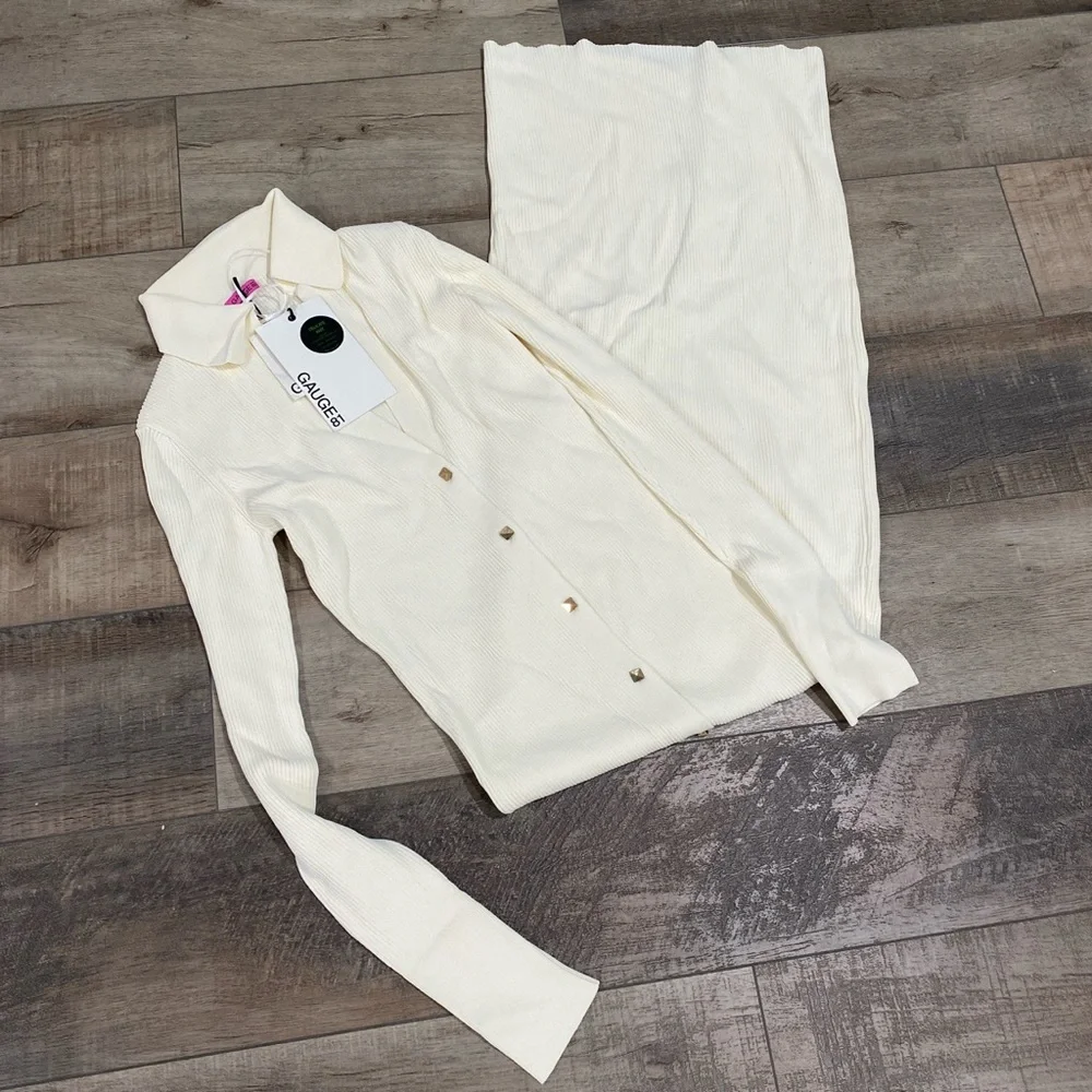 NWT GAUGE81 ribbed knit Ruby dress in ivory - Picture 5 of 8